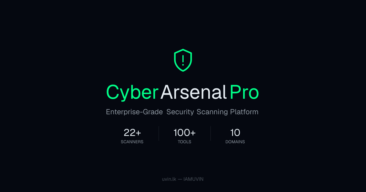 CyberArsenal Pro — Free Online Security Scanner & Ethical Hacking Tools